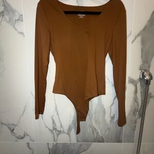 Nuuds Brown Long Sleeve Bodysuit